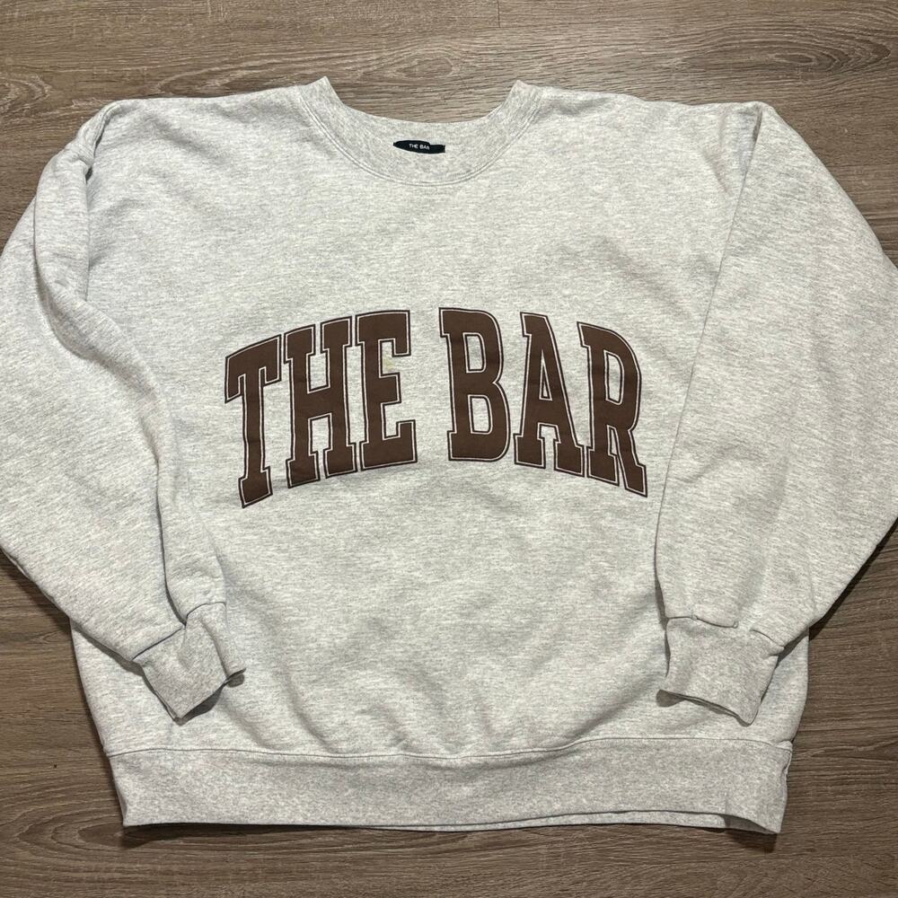 The Bar Oversized Varsity Fleece Crewneck Sweatshirt XL - Picture 4 of 9
